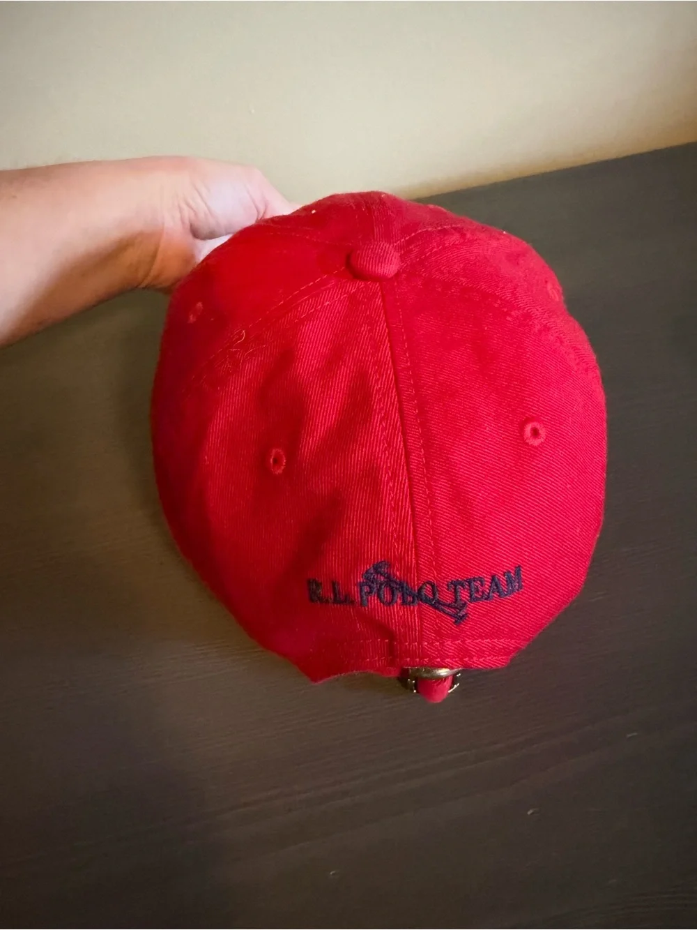 Ralph Lauren Boys Triple Pony Bright Red Polo Player Embroidered Cap
